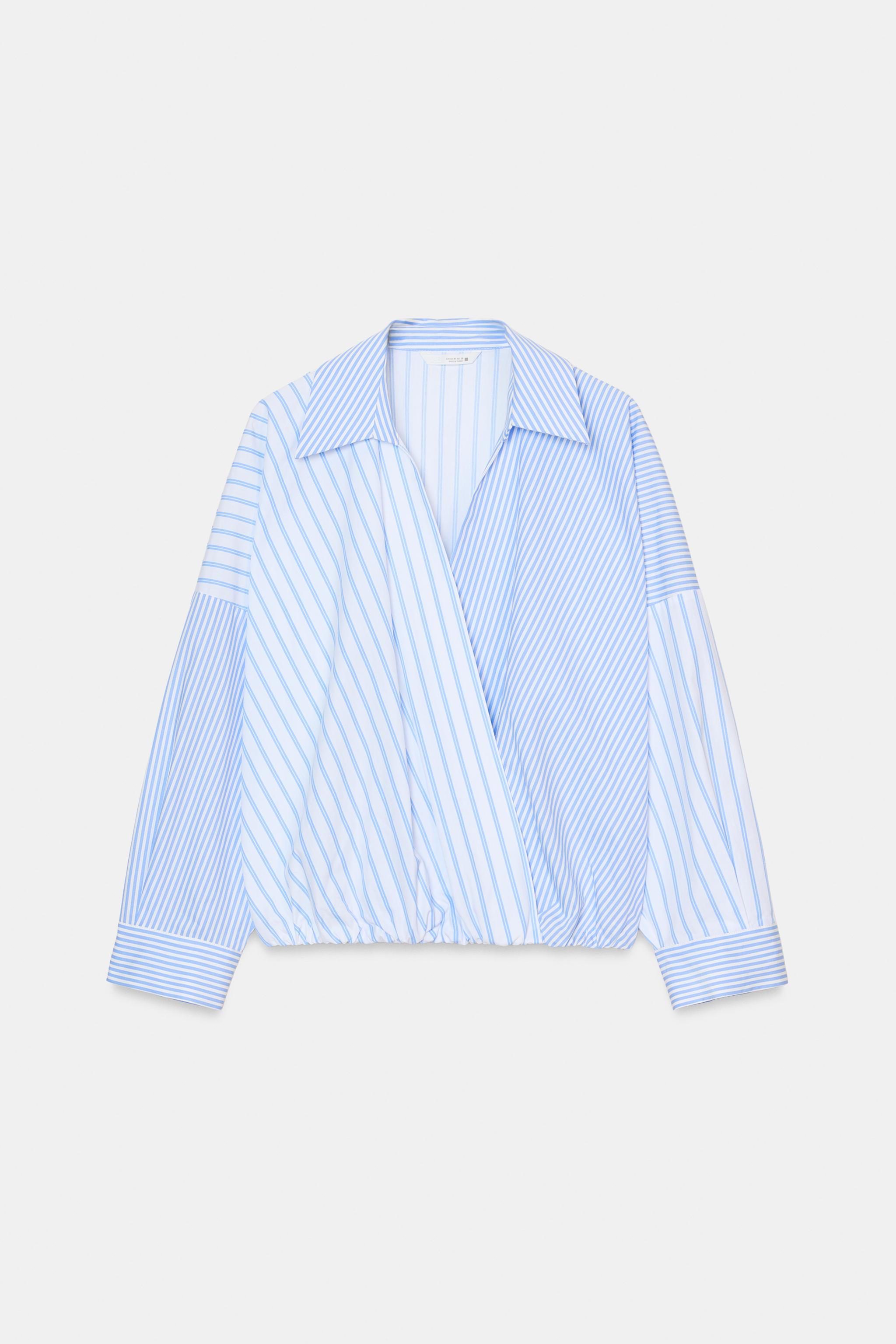 PATCHWORK STRIPED POPLIN SHIRT